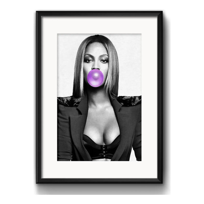 Cuadro Beyonce Chicle Pop Art Fashion Decoracion Paspartú