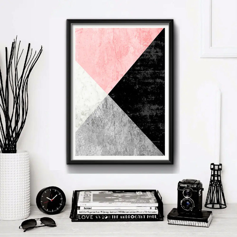 Cuadro Geometrico Abstracto Escandinavo Moderno Decoracion