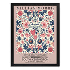 Cuadro Dormitorio Flores Romántica William Morris Botanico 2 Marco Negro