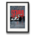 Cuadro Ayrton Senna Formula 1 Sign Auto 53x43cm Con Paspartú Marco Negro