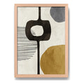 Cuadro Dormitorio Living Boho Abstracto Tonos Terrosos Oak Marco Marrón Claro