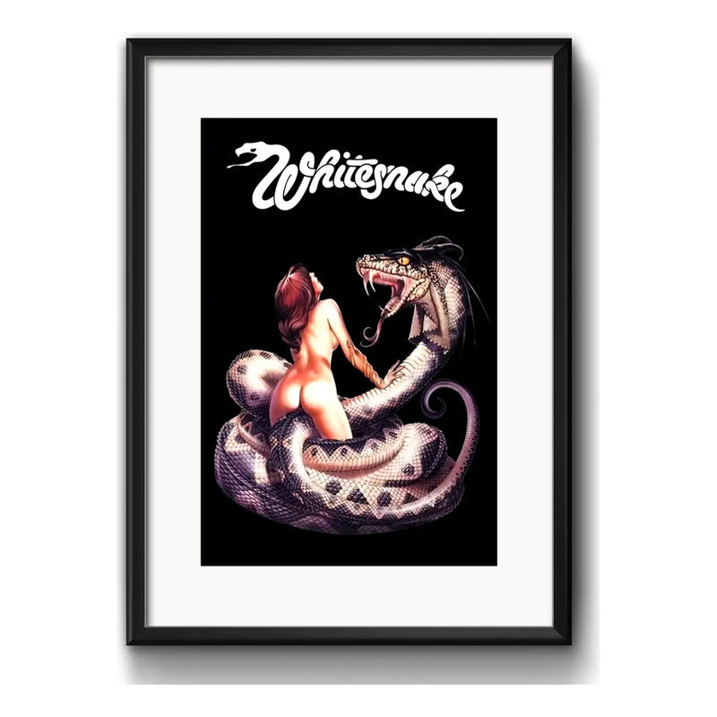 Cuadro Whitesnake Banda Rock Decoracion Con Paspartú Marco Negro