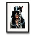 Cuadro Slash Pop Art Guns N Roses Rock Guitarra Con Paspartú Marco Negro
