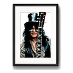 Cuadro Slash Pop Art Guns N Roses Rock Guitarra Con Paspartú Marco Negro