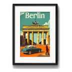 Cuadro Berlin Alemania Puerta De Brandeburgo Con Paspartú Marco Negro