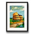 Cuadro Roma Italia Ciudad Arte Decoracion Con Paspartú Marco Negro
