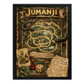 Cuadro Jumanji En La Selva Pelicula Mapa Tablero Arte Retro Marco Negro