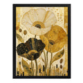 Cuadro Living Dormitorio Floral Dorado Beige Gustav Klimt Marco Negro