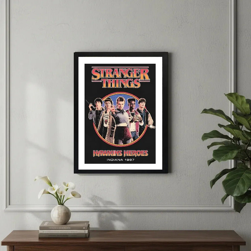 Cuadro Stranger Things V Serie Tv Personajes Arte Decoracion Marco Negro