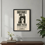 Cuadro Harry Potter Undesirable Indeseable N 1 Pelicula Arte Marco Negro