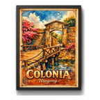 Cuadro Colonia Del Sacramento Puerta Ciudadela Retro Uruguay Marco Negro
