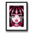 Cuadro Monster High Draculaura Pop Art Decoracion Paspartú Marco Negro