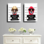 Set 2 Cuadros Bad Dogs Perro Mascota Pet Arte Decoracion
