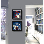 Set 2 Cuadros Spiderman Capitán America Baño Héroe Comics
