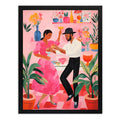 Cuadro Danza Baile Latino Pareja Arte Plantas Botanico Marco Negro
