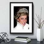 Cuadro Diana De Gales Princesa Lady Di Foto Con Paspartú Marco Negro