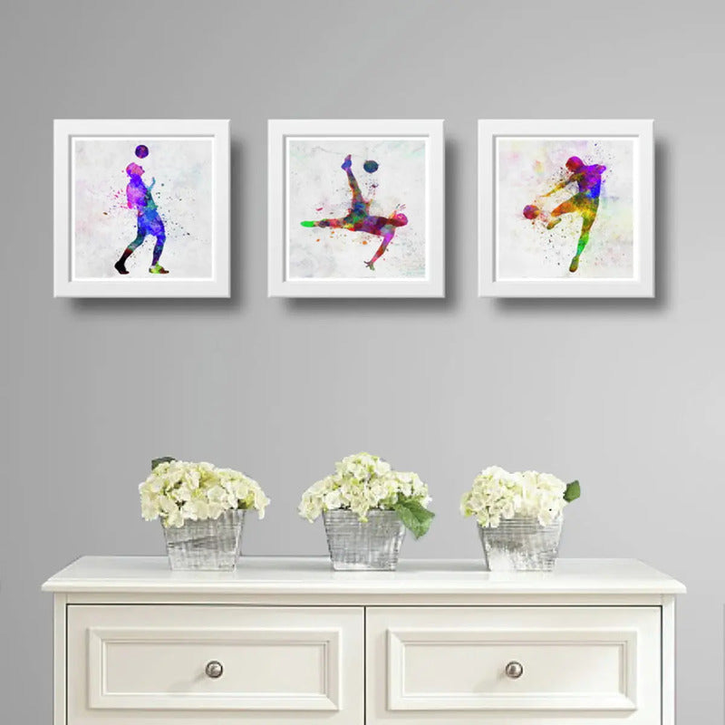 Set 3 Cuadros Futbol Pop Art Jugadores Deporte Decoracion