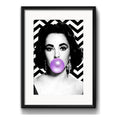 Cuadro Elizabeth Taylor Chicle Art Blanco Negro Con Paspartú