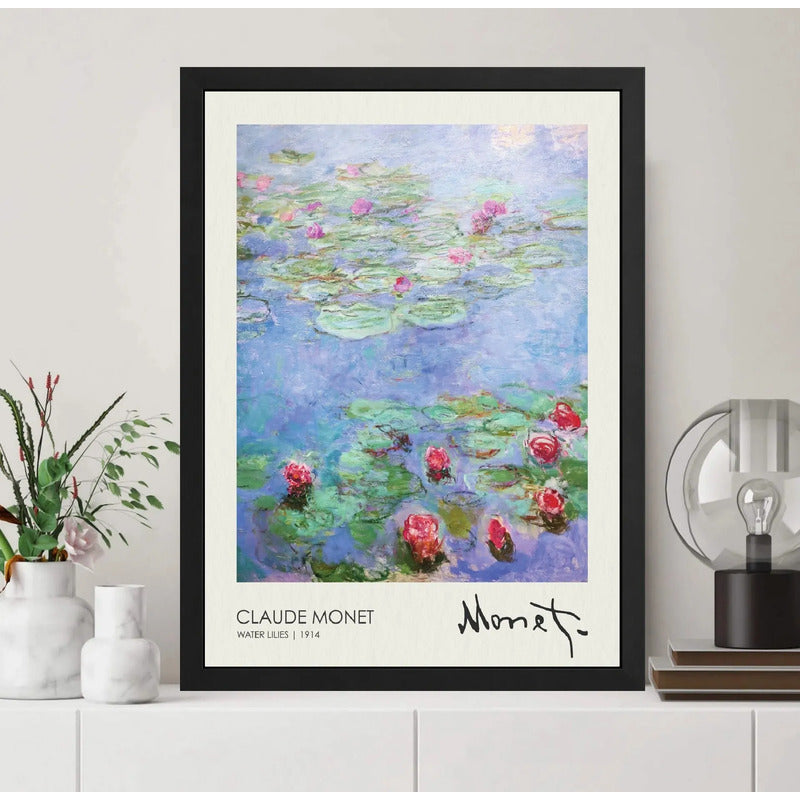 Cuadro Los Nenúfares Claude Monet Signature Arte Living Marco Negro