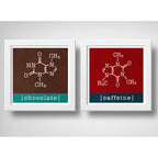 Set 2 Cuadros Formula Quimica Café Chocolate Cocina Arte