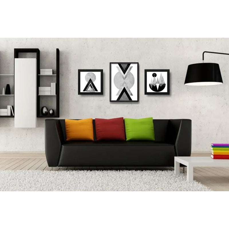 Set 3 Cuadros Geometrico Escandinavo Abstracto Decoracion B4