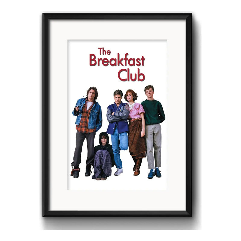 Cuadro Breakfast Club De Los Cinco Pelicula Bs3 Con Paspartú Marco Negro