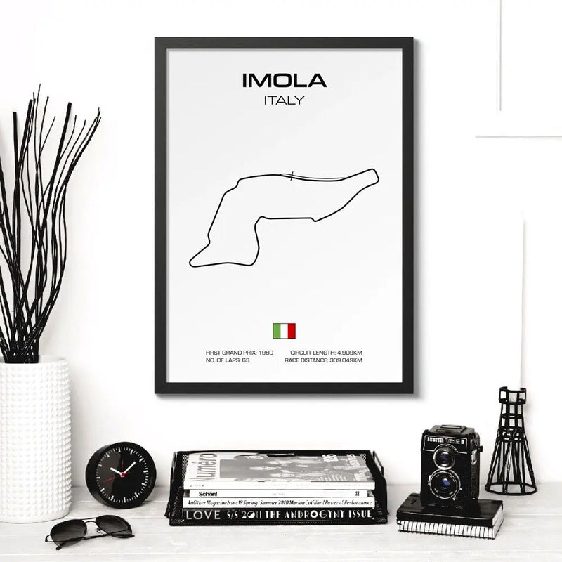 Cuadro Pistas De Carreras Autodromo Formula 1 Minimalista Imola Italia Marco Negro