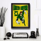 Cuadro Green Lantern Comics Literna Verde Heroes Decoracion Marco Negro