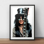 Cuadro Slash Pop Art Guns N Roses Rock Guitarra Con Paspartú Marco Negro
