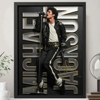 Cuadro Michael Jackson Efecto 3d Musica Pop Rock Arte Marco Negro