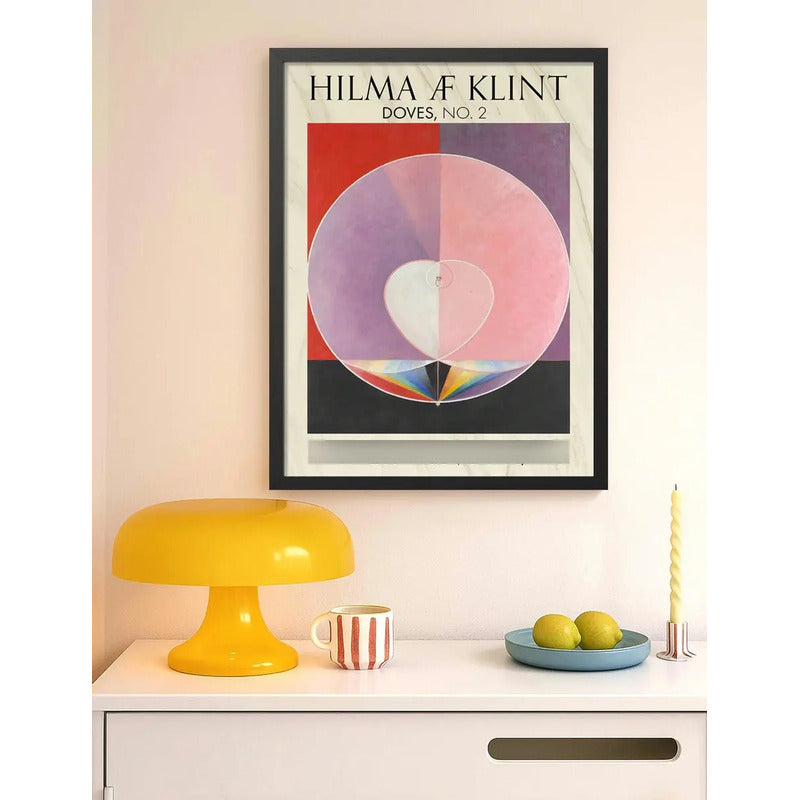Cuadro Dormitorio Living Hilma Klint Las Palomas N. 2 Museo Marco Negro