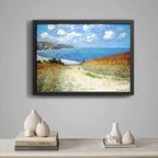 Cuadro Claude Monet Camino Campos De Trigo Playa Pourville Marco Negro