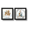 Set 2 Cuadros Buda Happiness Zen Decoracion Feng Shui Hogar