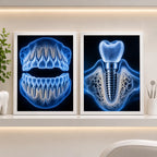 Set 2 Cuadros Temática Odontológica Dentista Consultorio Br2 Marco Blanco