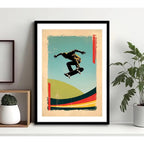Cuadro Skate Street Pop Art Skater Arte Deportes Decoracion Marco Negro