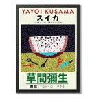 Cuadro Yayoi Kusama Minimalista Arte Con Marco Y Vidrio Yayoi Kusama 9 Negro