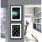 Set 2 Cuadros Suculenta Love Frase Arte Decoracion Paspartú