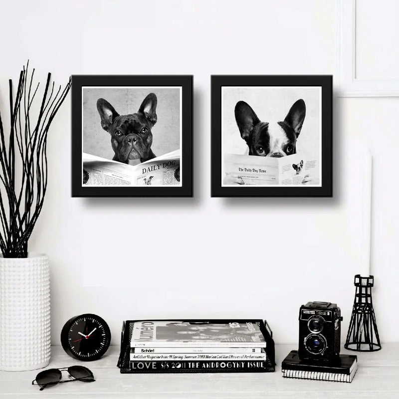 Set 2 Cuadros Perro Baño Mascota Diario Decoracion Pet Brs10