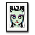 Cuadro Monster High Frankie Stein Pop Art Con Paspartú Marco Negro