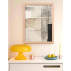 Cuadro Dormitorio Living Boho Abstracto Paper Tono Beige Oak Marco Marrón Claro