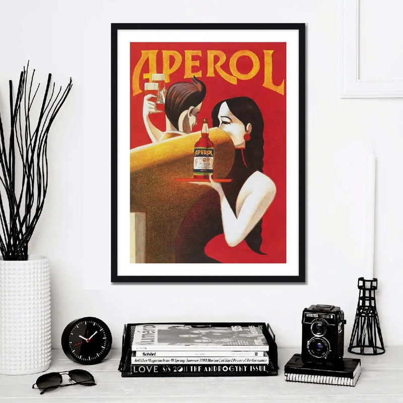 Cuadro Aperol Aperitivo Italiano Drink Bar Pub Decoracion Marco Negro