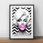Cuadro Marilyn Monroe Chicle Pop Fashion Decoracion Paspartú