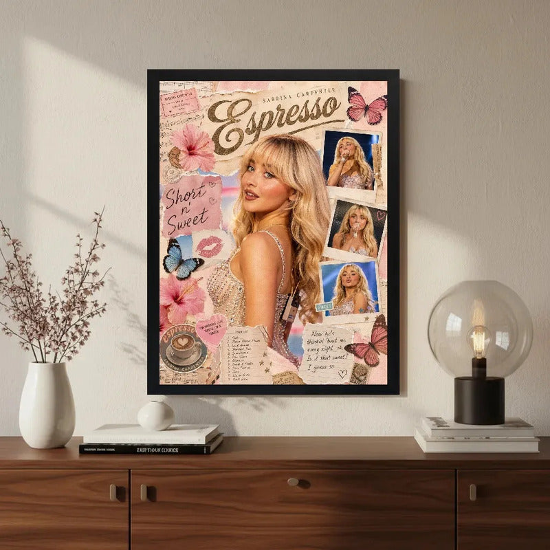 Cuadro Sabrina Carpenter Short N' Sweet Album Musica Pop Marco Negro