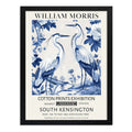 Cuadro Garzas Botanico William Morris En Azul Y Blanco Arte Marco Negro