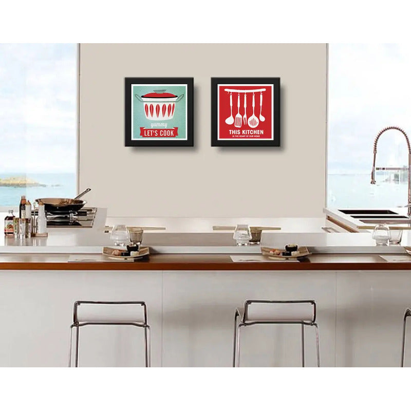 Set 2 Cuadros Cocina Escandinavo Pop Art Frases Decoracion