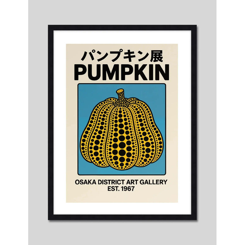 Cuadro Yayoi Kusama Pumpkin Osaka Arte Japones Decoracion Marco Negro