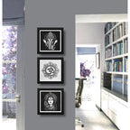 Set 3 Cuadros Hindu Ganesha Om Shiva Lotus Yoga Meditacion