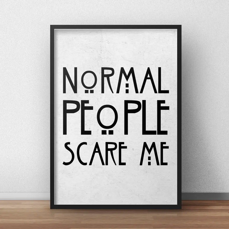Set 2 Cuadros Normal People Scare Me American Horror Story Marco Negro