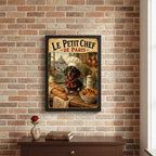 Cuadro Perro Salchicha Le Petit Chef De Paris Pan Art Cocina Marco Negro