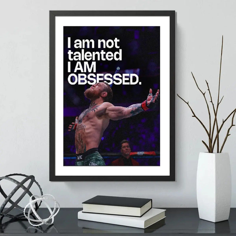 Cuadro Conor Mcgregor Frase Motivacional Deporte Mma Ufc Gym Marco Negro